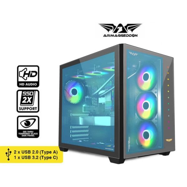 Armaggeddon TESSARAXX CORE 12 AIR ATX Gaming Case Black Armaggeddon TESSARAXX CORE 12 AIR ATX Gaming Case Black