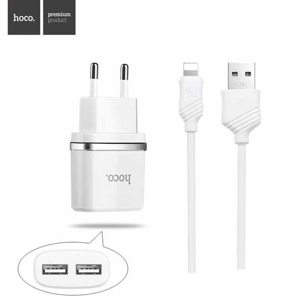 Hoco Dual USB Charger / Lighting connector| Armenius Store