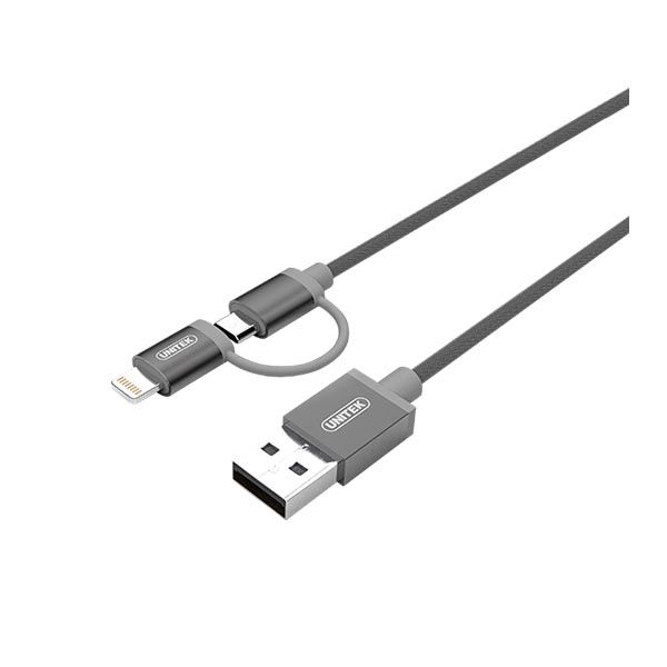 Unitek Y-C4031GY 2in1 MFI & Micro USB 1m Gray