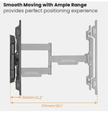 Brateck TV Mount 40x40 Turn 2-Arm 51cm Ext LPA76-443