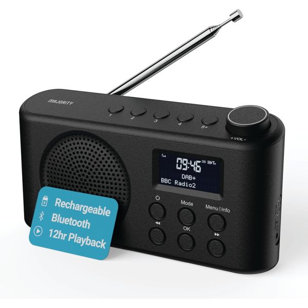 Majority Radio ORWELL Portable with Display & Bluetooth-USB-FM Radio