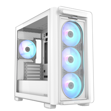 ASUS PC Case mATX Tempered Glass 4xARGB Fans A23 PLUS White