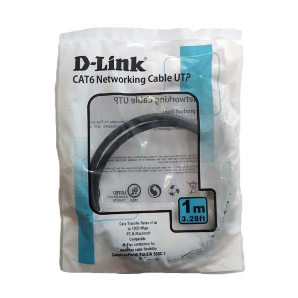 D-Link Cat 6 UTP 24AWG Patch Cord 1m black| Armenius Store