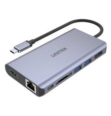 Unitek D1056A Type-C 3.1 HDMI/DP/RJ45/SD/PD100W Hub Space Grey| Armenius Store