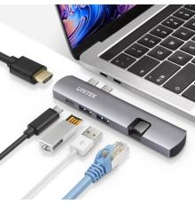 Unitek D008A Dual USB-C Thunderbolt Hub for MacBook|armenius.com.cy