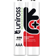 Uniross AAA 600 Hybrio Rechargable Batteries 4 Pcs