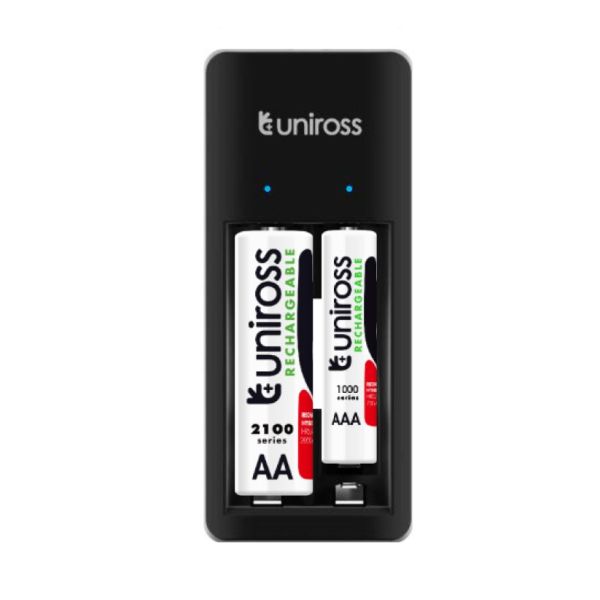 Uniross UCU001 USB Compact Mini Charger with 2x AA 1000 Batteries