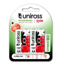 Uniross AA 2500 Hybrio Rechargeable Battery 4pcs| Armenius Store