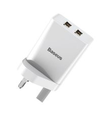 Baseus FUNZI Dual USB Charger 2.1A UK White| Armenius Store