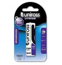 Uniross LIR18650BT 2500mAh Lithium Button Top Rechargeable Battery| Armenius