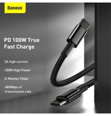 Baseus Gold Cable Type-C to Type-C 100W 2m Black| Armenius Store