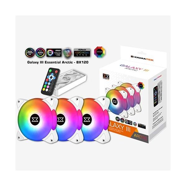 FAN Xigmatek 120mm Kit RGB Galaxy III Essential EN46461 FAN Xigmatek 120mm Kit RGB Galaxy III Essential EN46461