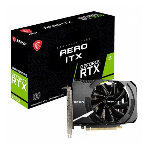 Graphic card MSI GeForce RTX 3060 Aero OC ITX Graphic card MSI GeForce RTX 3060 Aero OC ITX