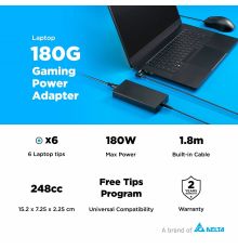 Innergie 180G Laptop Power Adapter 180W UK With 5 Laptop Tips