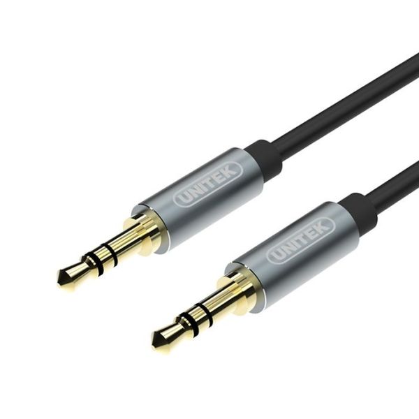 Unitek Y-C930ABK 3.5mm to 3.5mm Audio Cable 5.0m Gold Plated Black/Grey