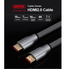 Unitek Y-C140RGY Premium HDMI 2.0 Braided Cable 5.0m