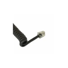 18895A 4m TELEPHONE RECEIVER COILED CORD M M BLACK, INLINE
