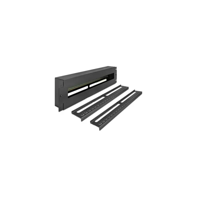 19' circuit breaker strip with cover and DIN rail, bracket — image 1