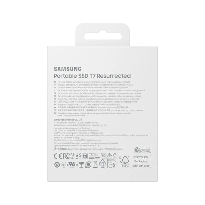 1TB Samsung Portable SSD T7 Resurrected USB-C 3.1 (10Gb ?s) Silber externe Festplatte SSD — image 11