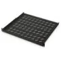 1U Perforated Rack Shelf - Black RAL 9005 - 400x44 mm, 15 kg load