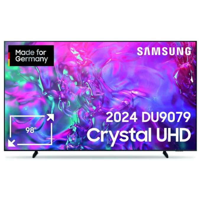 247.7cm 98' (3840x2160) Samsung GU98DU9079UXZG 16:9 Crystal UHD 100Hz HDMI USB WLAN Bluetooth HDR10+ Speaker Black — image 1