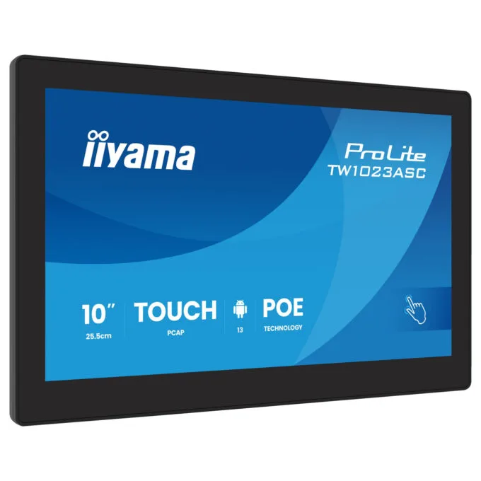 25.5cm 10.1' (1280x800) iiyama ProLite TW1023ASC-B3P 16:10 IPS 25ms 60Hz HDMI USB LAN PoE Webcam Mic Speaker Black — image 1