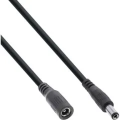 26902G 2m DC EXTENSION CABLE, DC MALE FEMALE 5.5X2.5MM, AWG 18, BLACK INLINE