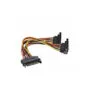 29683W SATA POWER Y-CABLE SATA SOCKET TO 2x SATA PLUG WITH LATCHES 0,15m INLINE