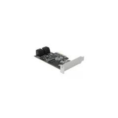 4-Port SATA and 1-Slot M.2 Key B PCIe x4 Card - Low Profile Form Factor Adapter