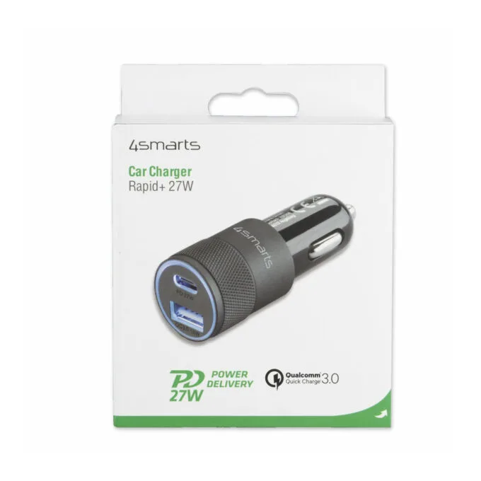 4smarts Kfz-Ladegert Rapid+ mit Quick Charge und PD 27W schw. — image 3