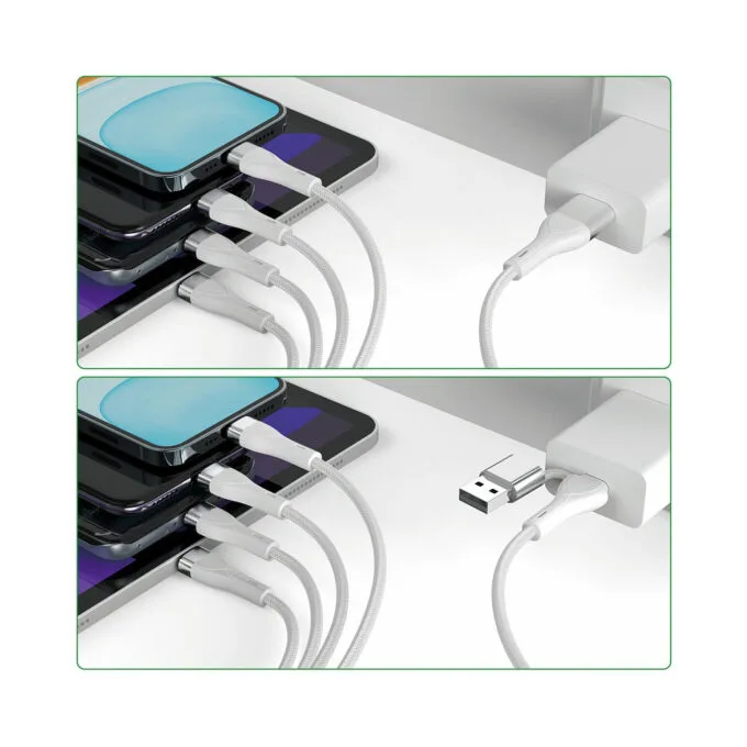 4smarts USB-C A Multi-Ladekabel 4in2 1.2m. wei — image 4