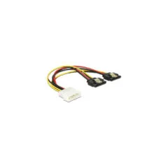 5.25' 4-pin male to 2x SATA 15-pin female, Y-cable