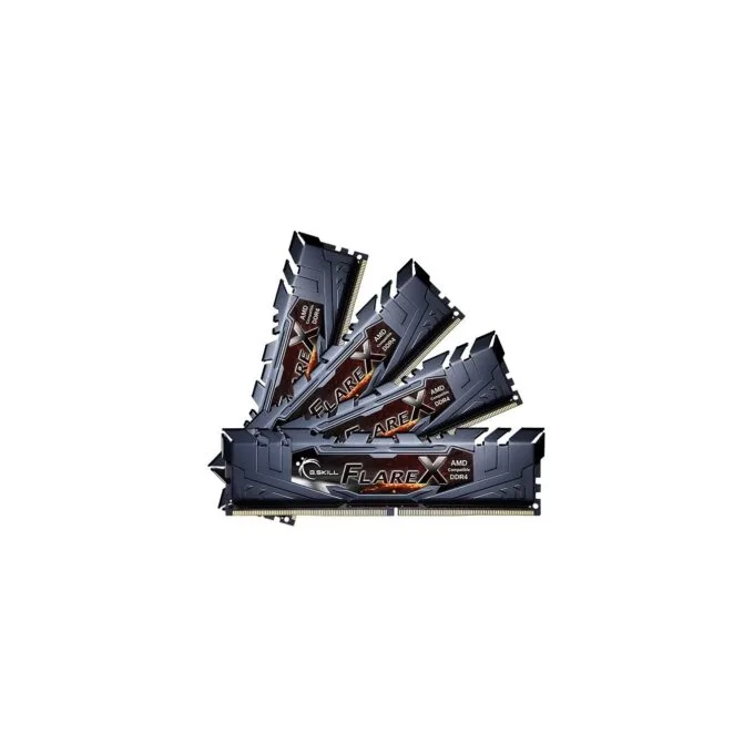 64 GB G.Skill DIMM DDR4-3200 (4x 16 GB) Quad-Kit - F4-3200C16Q-64GFX - schwarz. Flare X. INTEL XMP — image 1