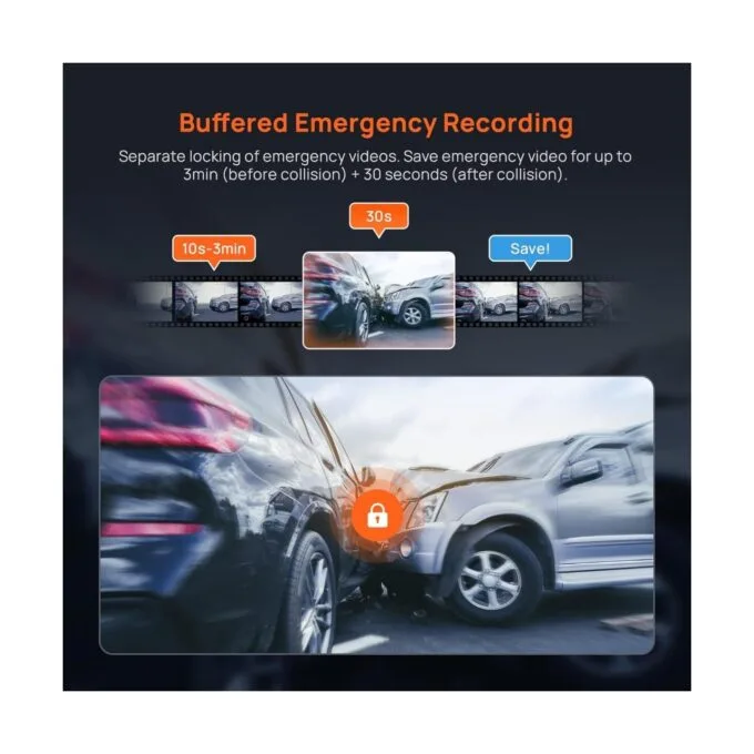 70mai A800SE Dash Cam 4k w. 3inch screen - 2160p 140FOV — image 5