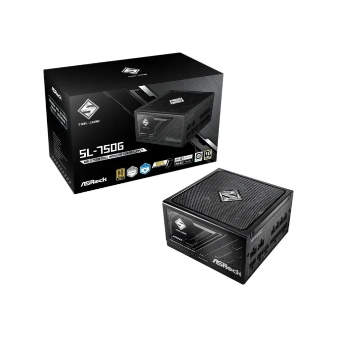 750W ASRock Steel Legend - SL-750G - ATX, 80+ Gold, Black, Retail — image 1