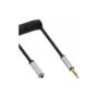 99282 2m AUDIO SLIM SPIRAL STEREO CABLE 4-pin 3.5mm M F INLINE