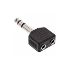 99304 AUDIO ADAPTER 6.35 MALE TO 2x3.5 JACK FEMALE INLINE