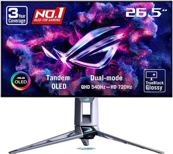 ASUS ROG Swift OLED PG27AQWP-W 26.5‑inch Gaming Monitor - 2560x1440 540 Hz - PG27AQWP-W — image 1