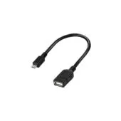 AA0035 USB 2.0 ADAPTER, Micro-USB M to USB-A F, OTG, BLACK, 0.2 m LOGILINK