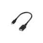 AA0035 USB 2.0 ADAPTER, Micro-USB M to USB-A F, OTG, BLACK, 0.2 m LOGILINK