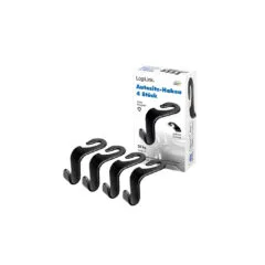 AA0165 CAR SEAT HOOKS,4pcs, 20kg PER HOOK, BLACK, LOGILINK