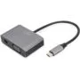 Adapter DIGITUS mini DP + VGA Adapter 20cm 4K 30Hz Silver Aluminum Housing