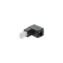 Adapter RJ-45 Cat.6 plug to socket, angled at 90° below