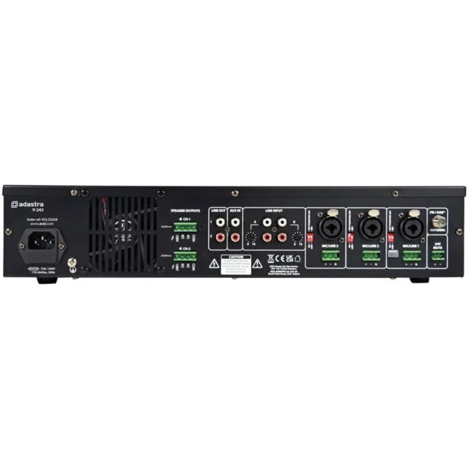 Adastra V-242 100V Amplifier - 953.252UK - 2x240W FM USB SD BT — image 2