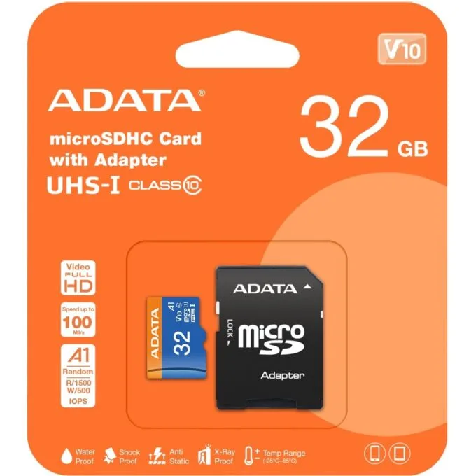 ADATA MicroSD 32GB SDHC UHS-I Class 10 Card - — image 1