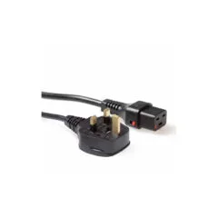 AK5061 2m UK TO C19 LOCKABLE POWER CABLE BLACK IEC LOCK
