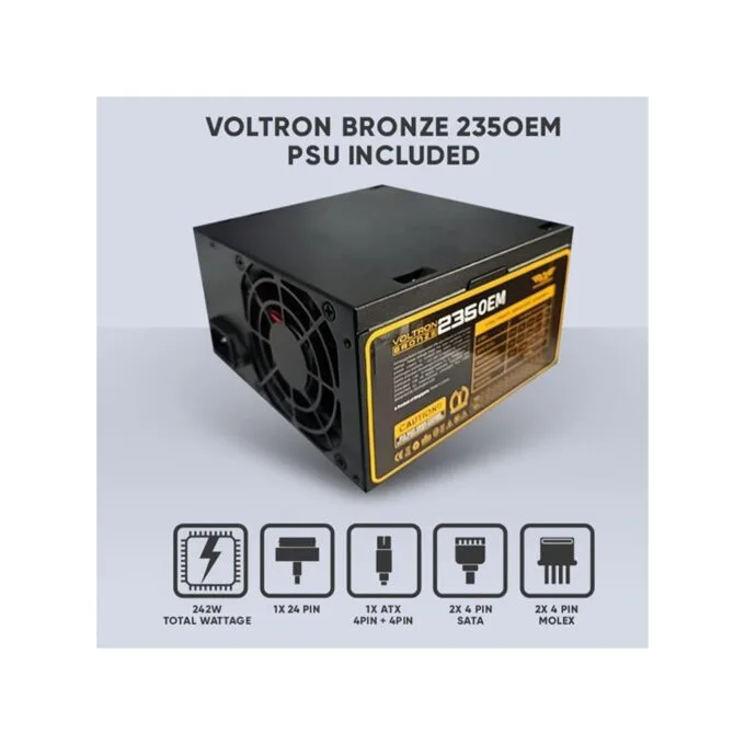 Alcatroz Futura Millenia M600 PRO mATX Case w/ 2 Fans & 235W PSU — image 4