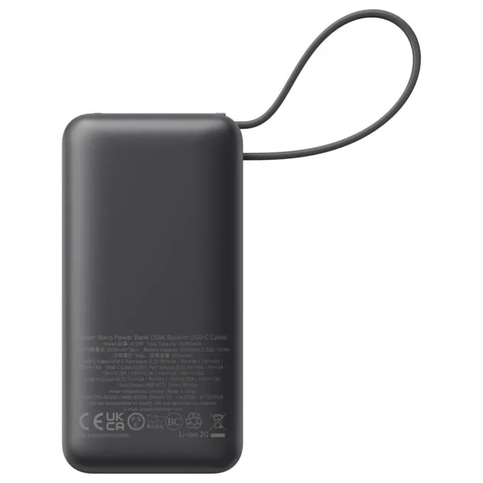 Anker 545 Nano PowerBank 10.000 mAh PD 30W inkl. USB-C Kabel black — image 7