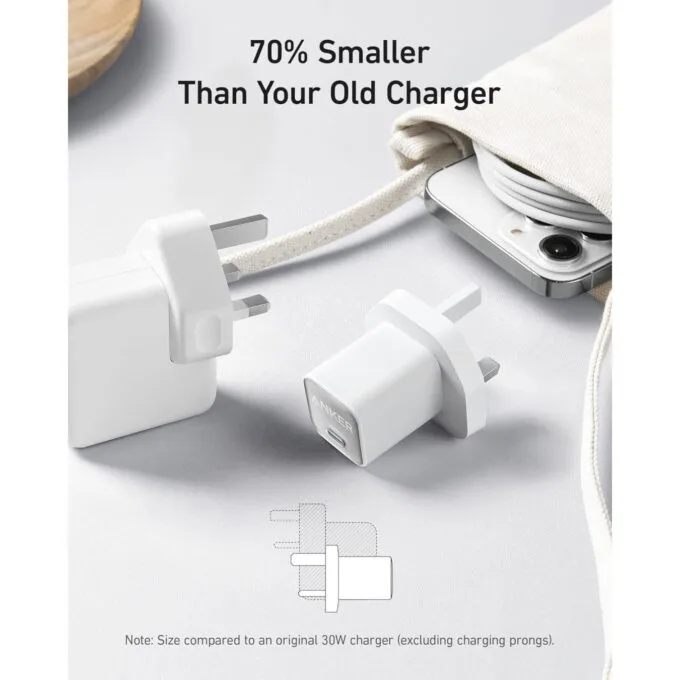 Anker Mobile Charger Wall 30W USB-C Nano 3 - 511 - White — image 4