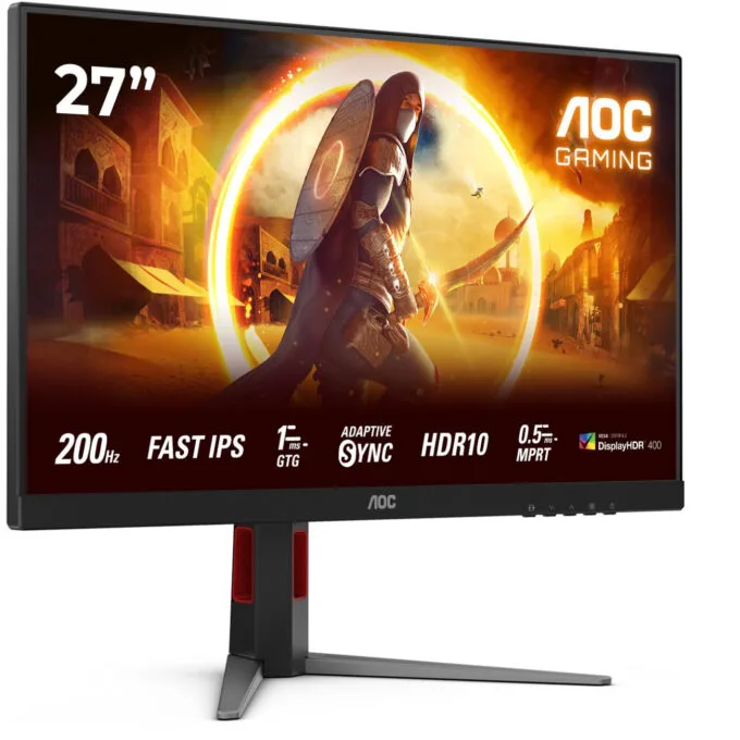 AOC 27G4HA - 27" Fast IPS Gaming Monitor - FHD 1920x1080, 200Hz, 1ms, HDR10, Black/Red — image 10